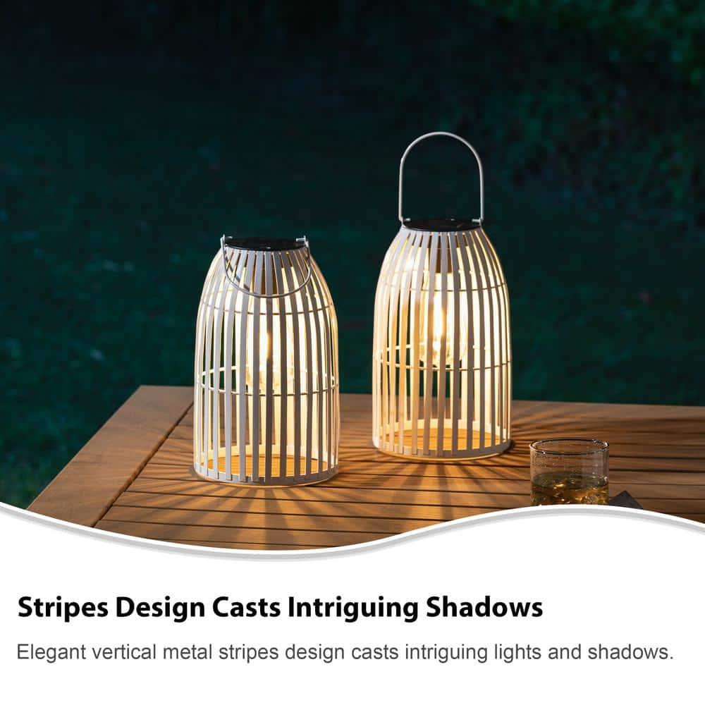 Glitzhome 9.75'' Integrated LED Outdoor Lantern (Set of 2)