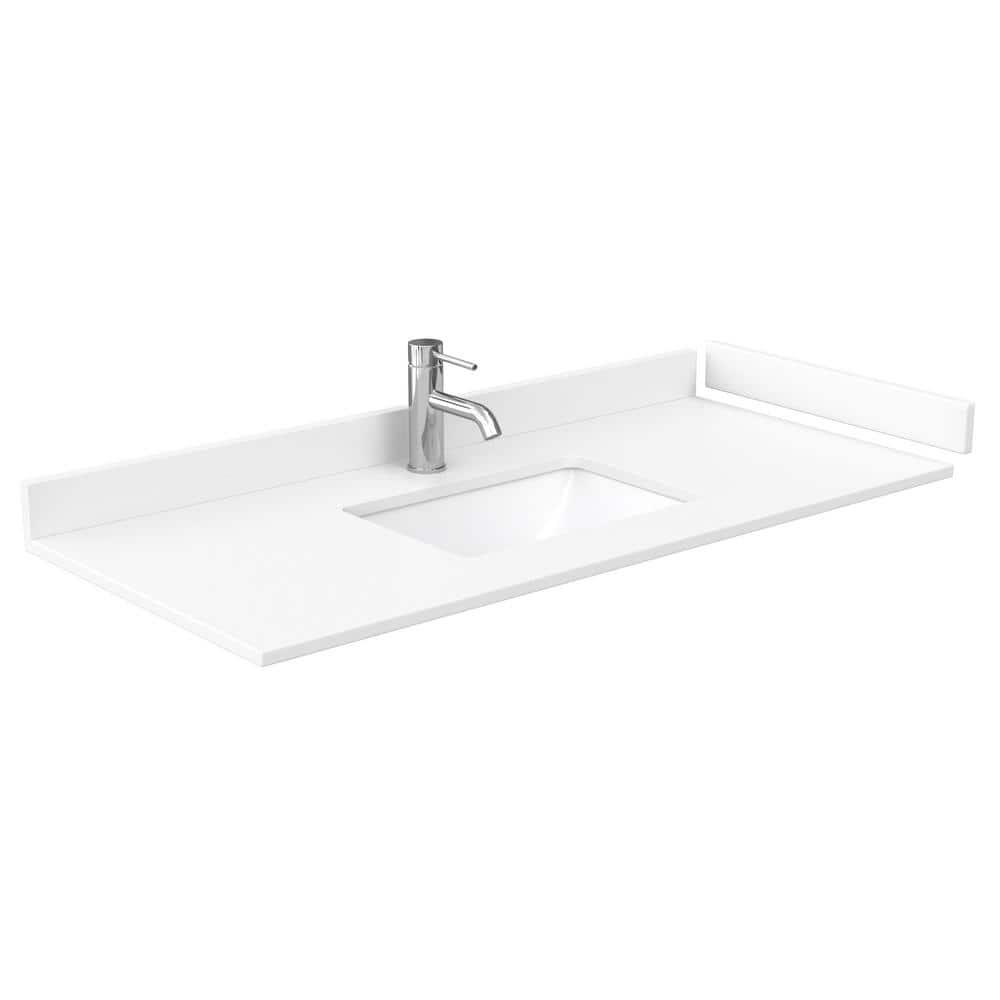Wyndham Collection Miranda 48" Freestanding Single Bathroom Vanity with Cultured Marble Top with 46" Mirror