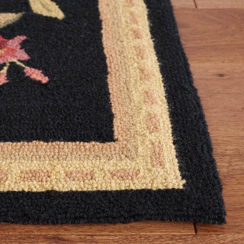 Chelsea HK210 Hand Hooked Accent Rug - Black - 2'9"x4'9" - Safavieh.