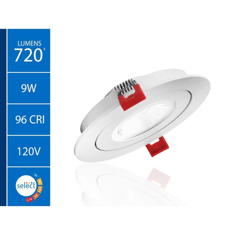 DGF43 4'' Selectable Color Temperature Dimmable Air-Tight IC Rated LED Canless Recessed Lighting Kit