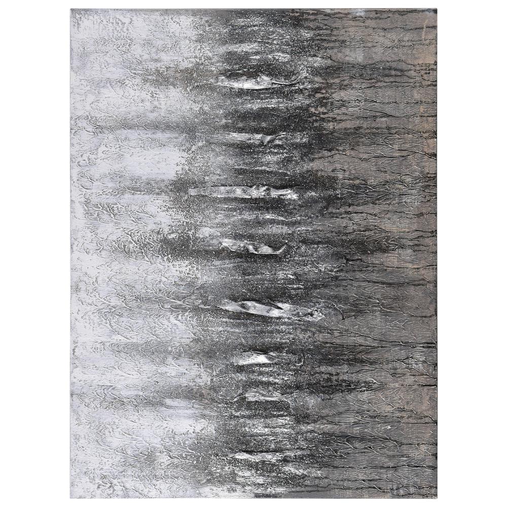 Empire Art Direct Gray Frequency Textured Metallic Hand Painted Wall Art, 30" x 40" x 1.5", Ready to Hang