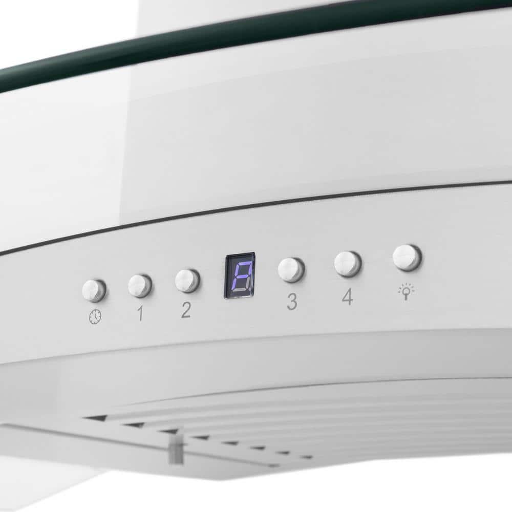 ZLINE 36 in. Convertible Vent Convertible Vent Wall Mount Range Hood in Stainless Steel & Glass (KN4-36)