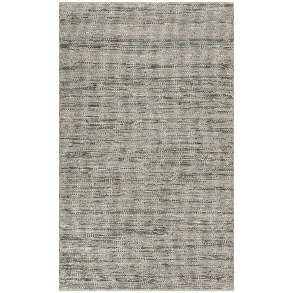 Vintage Leather VTL105 Hand Woven Area Rug - Grey - 5'x8' - Safavieh.