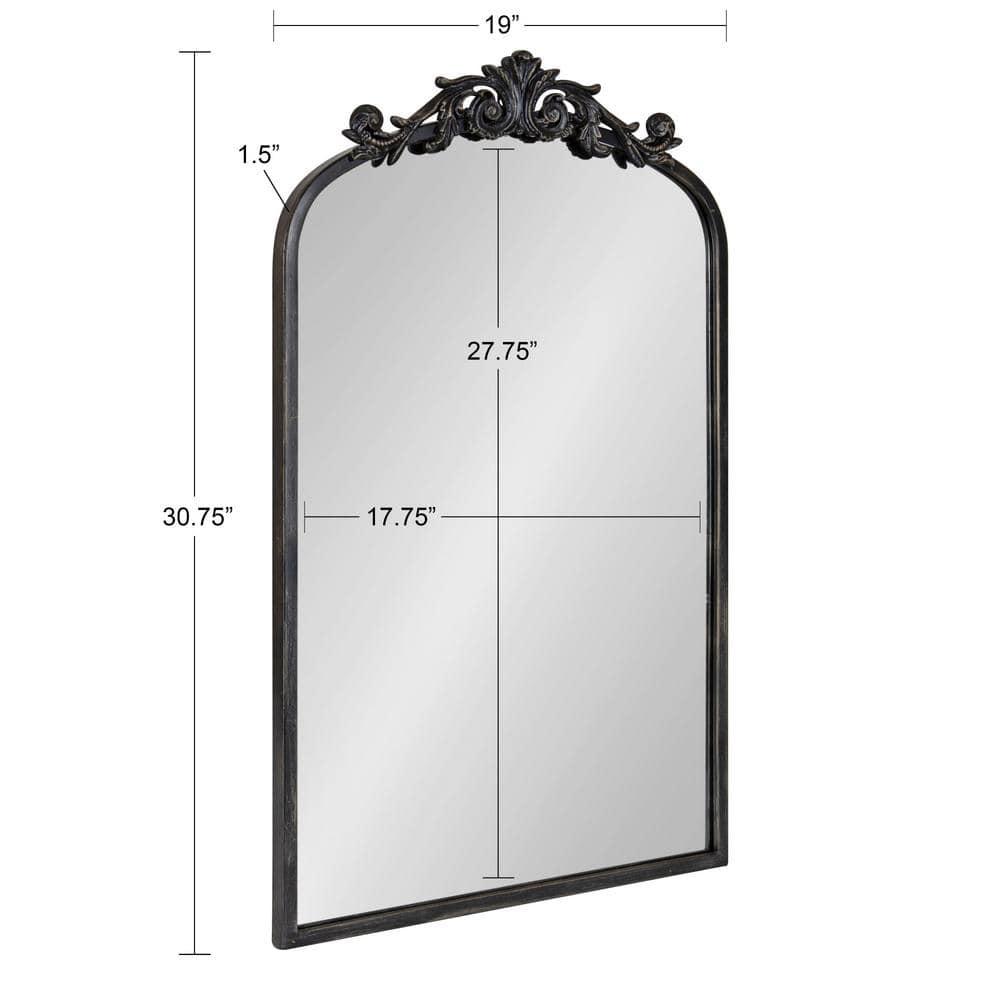 19" x 30.7" Arendahl Traditional Arch Decorative Wall Mirror Black - Kate & Laurel All Things Decor: Elegant Metal Frame