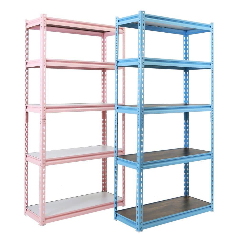 King's Rack Pink 5-Tier Boltless Tier Height Adjustable Steel Frame Garage Storage  Shelving Units (36" W x 18" D x 72")