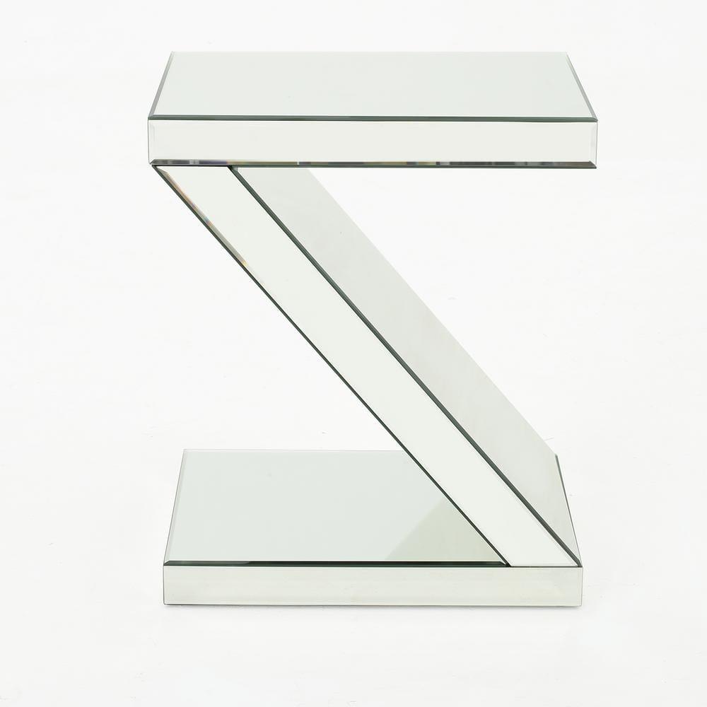 Noble House Zeke Z Shaped Mirror Side Table, Mirror