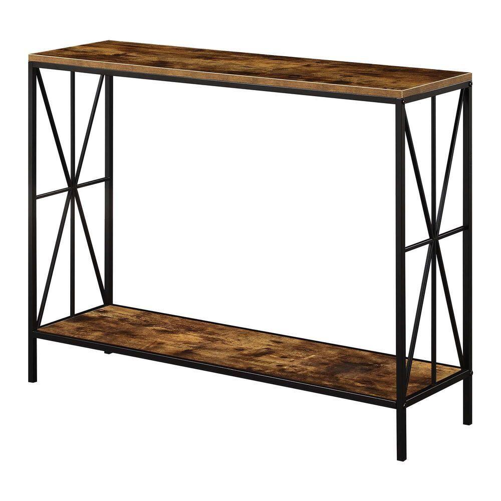 Convenience Concepts Tucson Starburst Console Table with Shelf, Barnwood/Black