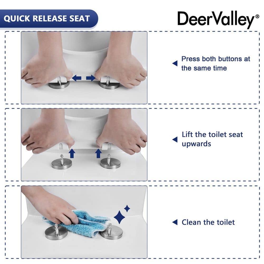 DeerValley Ally Dual-Flush Elongated One-Piece Toilet with Glazed Surface Modern Toilet with Comfort Seat Height  (Seat Included) DV-1F52816