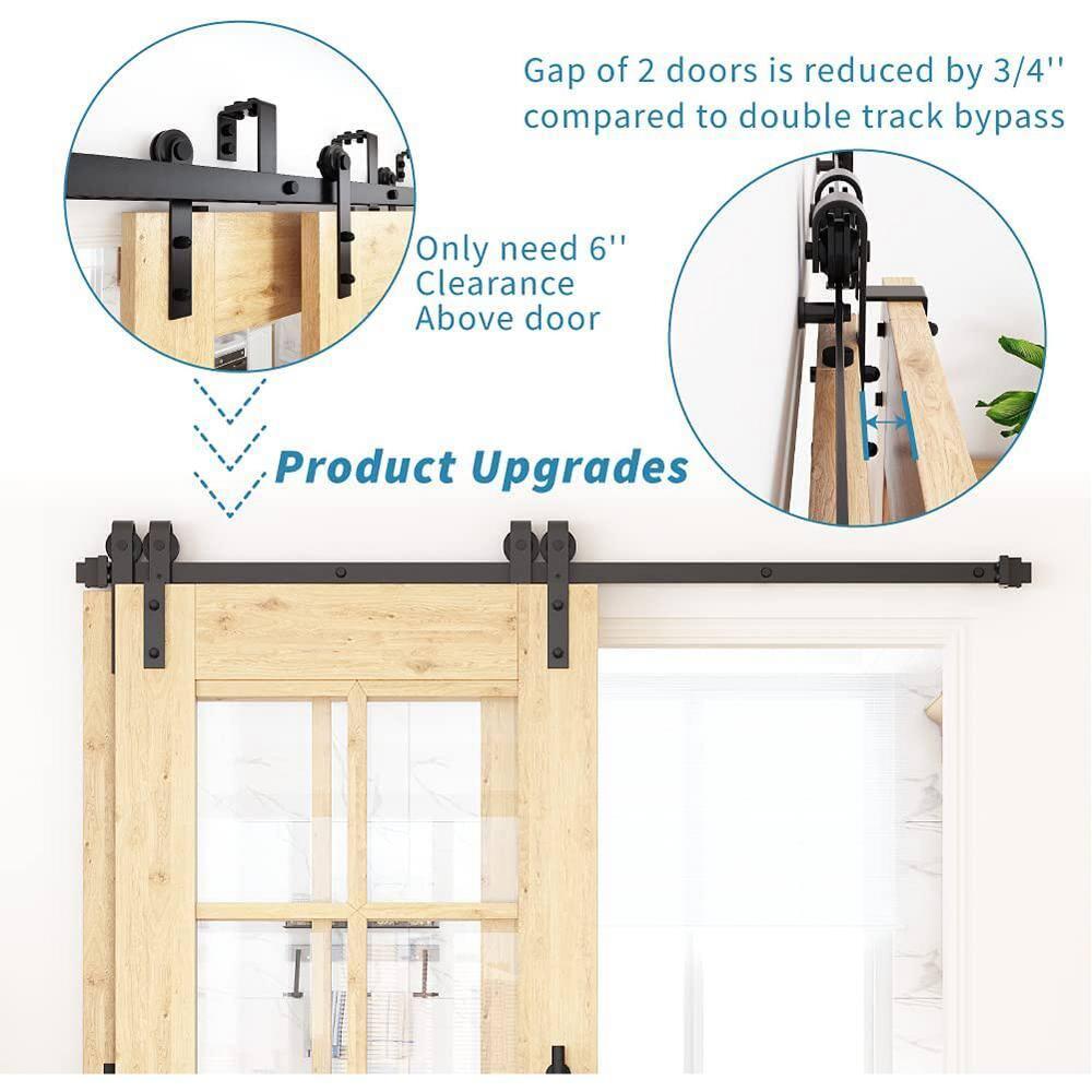 Lazio LAZ Single Bypass Double Door Barn Door Hardware Kit