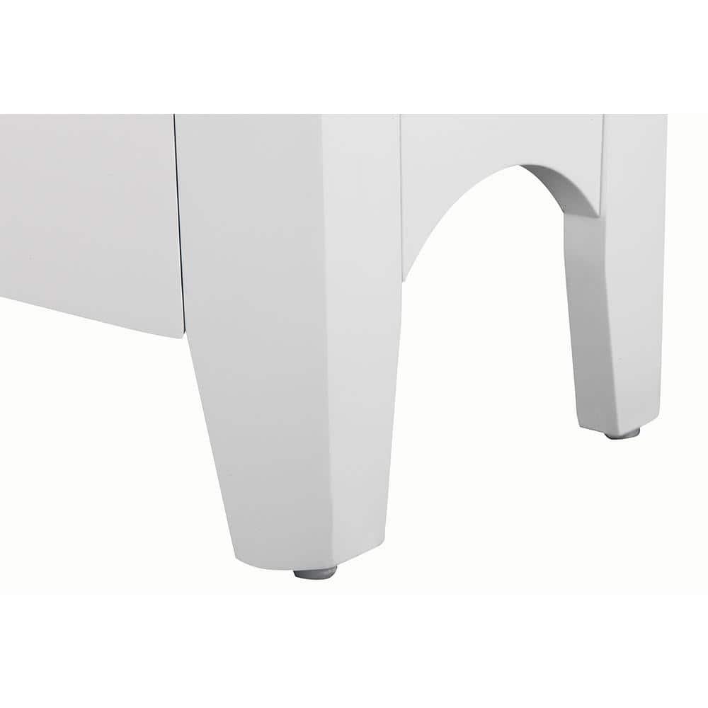 White Engineered Wood Bathroom Floor Cabinet with Adjustable Shelving