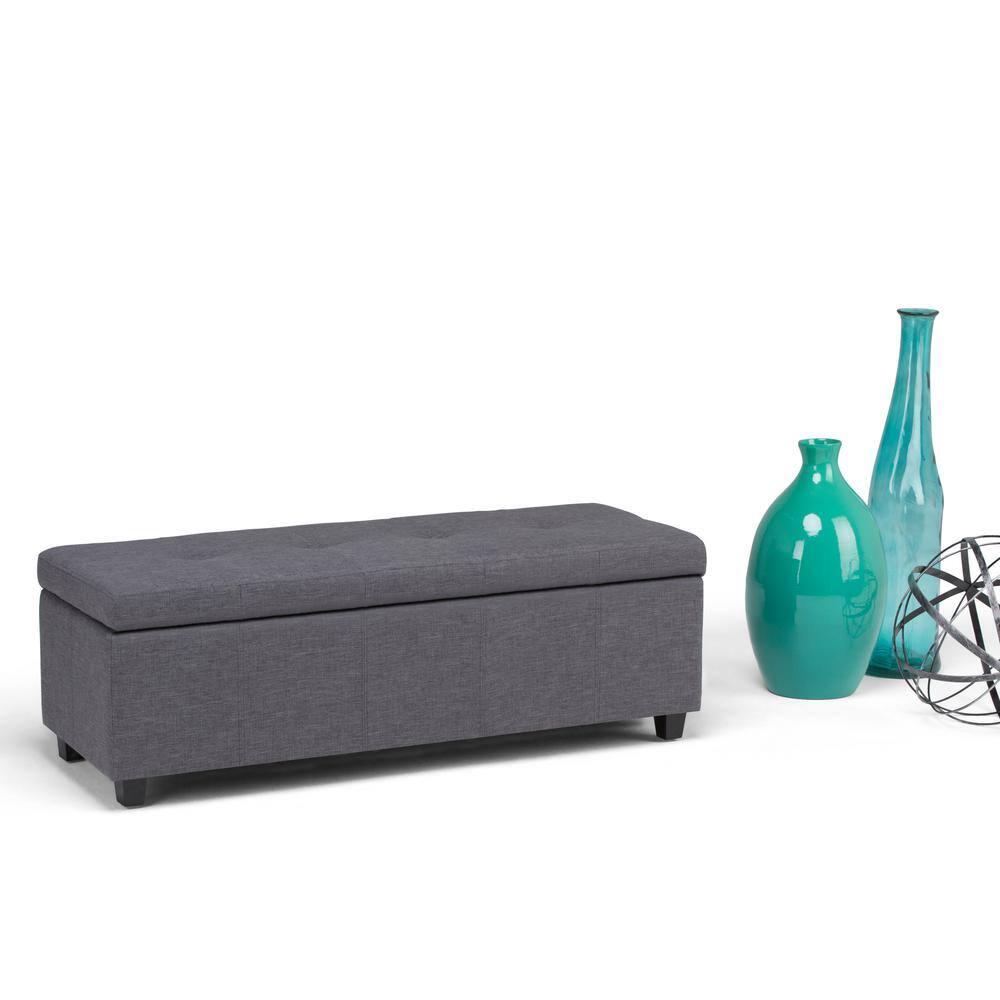 Simpli Home Castleford Large Storage Ottoman Bench