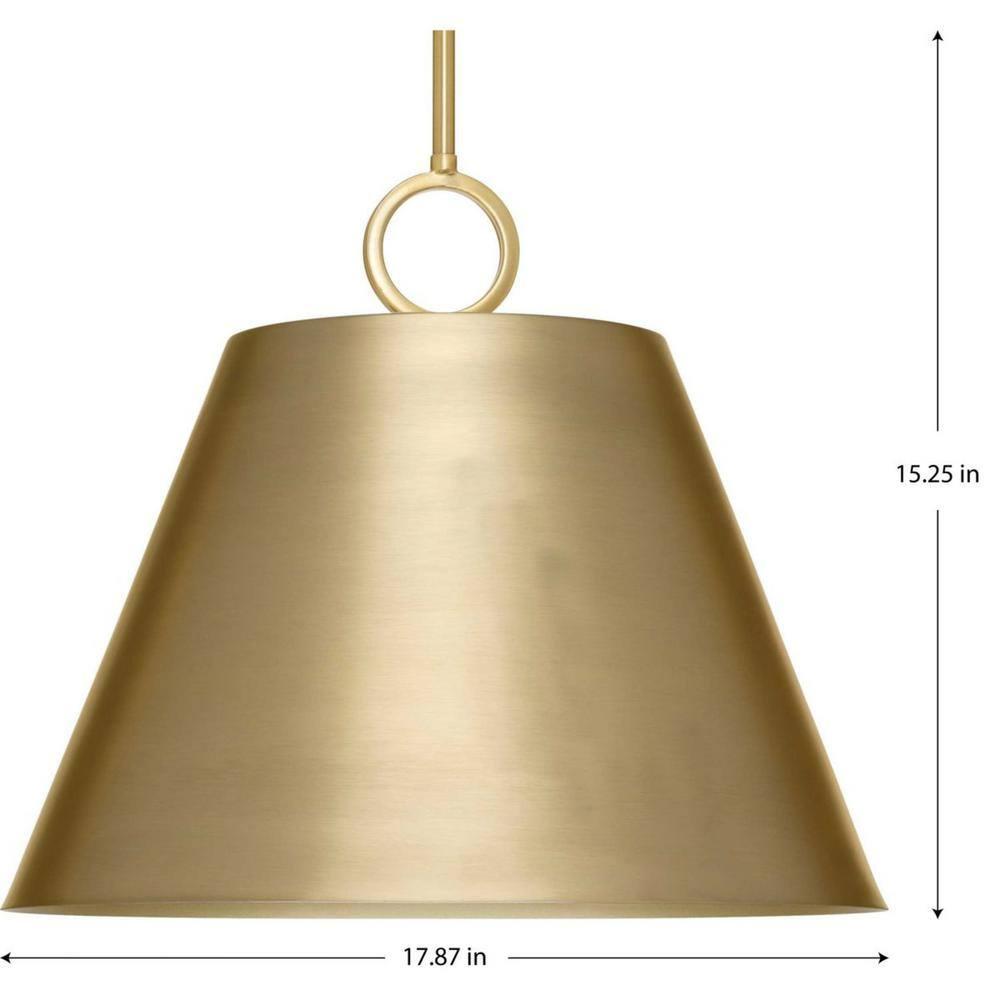 Progress Lighting Parkhurst 3-Light Dome Pendant, Brushed Bronze, Gold-Finished Interior, Ideal for New Traditional, Modern Farmhouse, Transitional