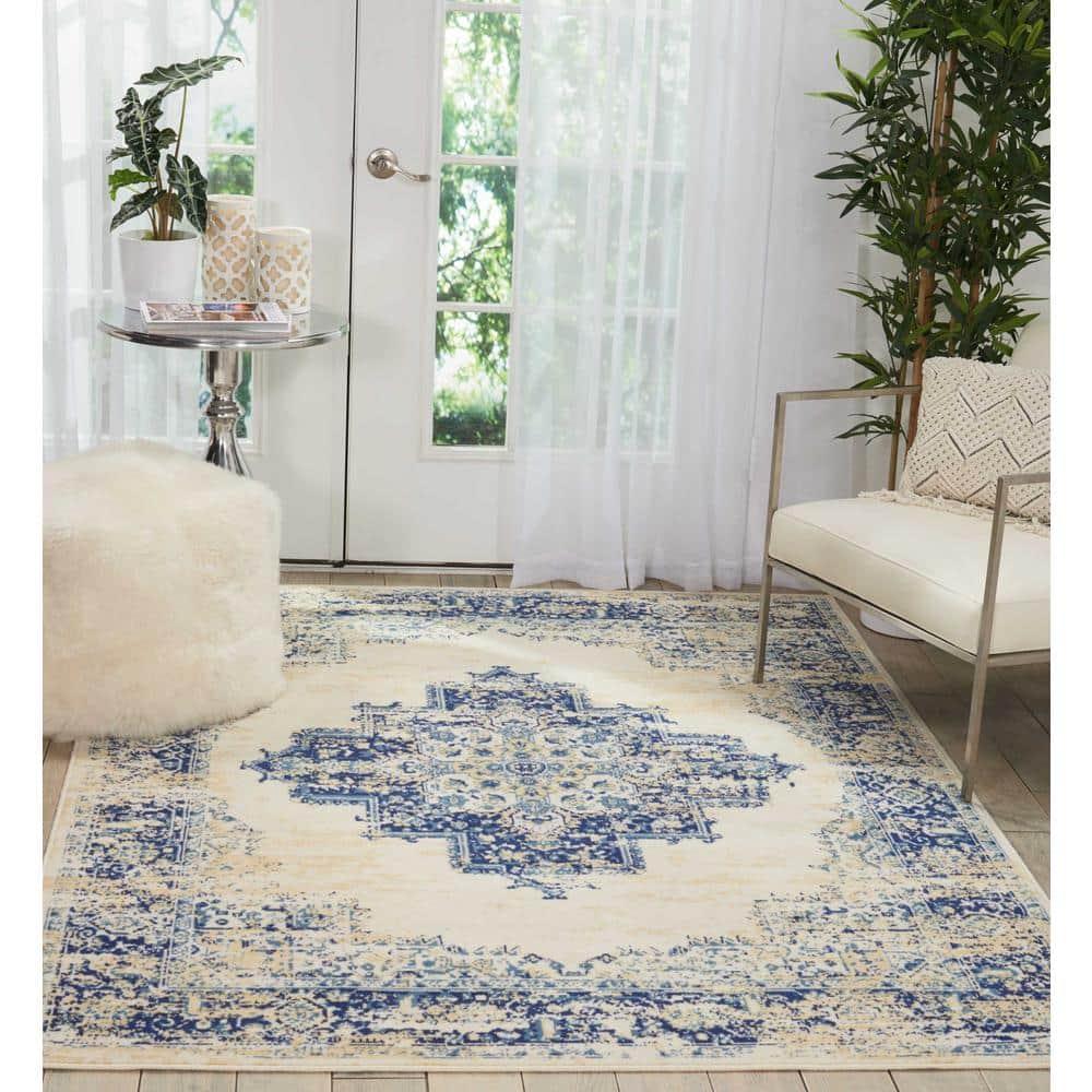 Nourison Grafix GRF14 White Area Rug 5'3" x 7'3"
