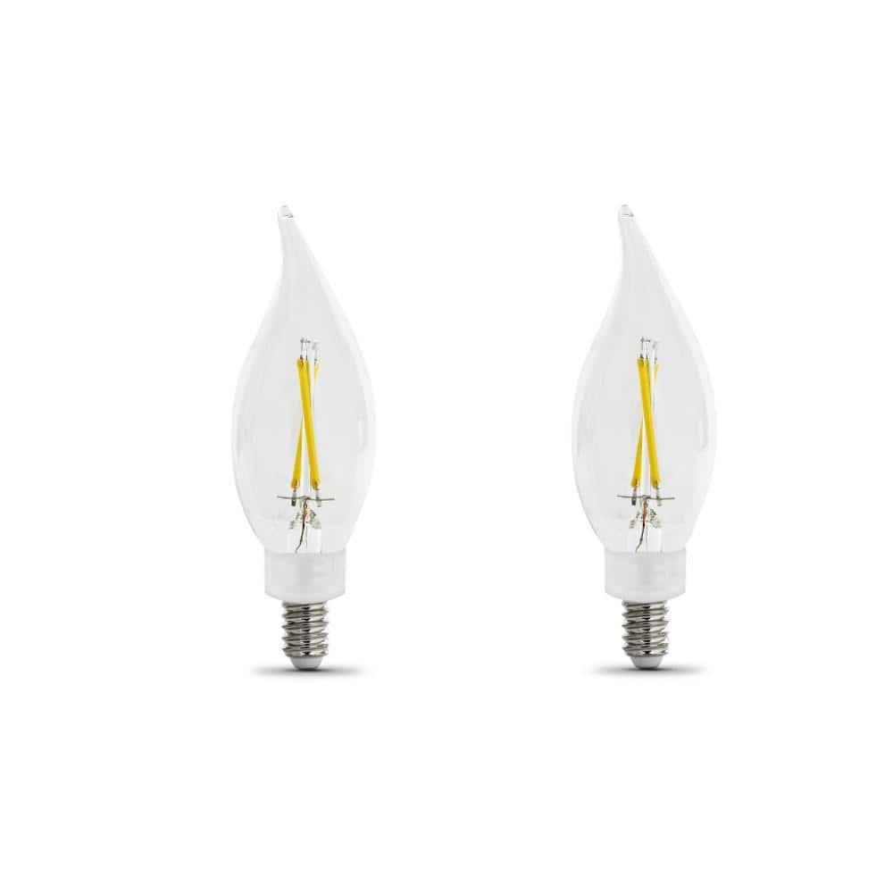 Feit Electric CA10 E12 (Candelabra) LED Bulb Soft White 25 Watt Equivalence 2 pk