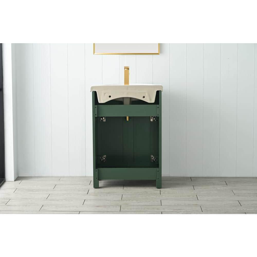 Marian Green 24" Single Sink Vanity with Porcelain Top