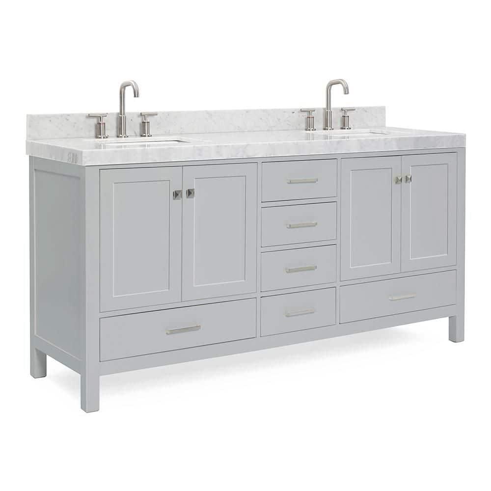 Cambridge Double Bathroom Vanity with Carrara Marble Top