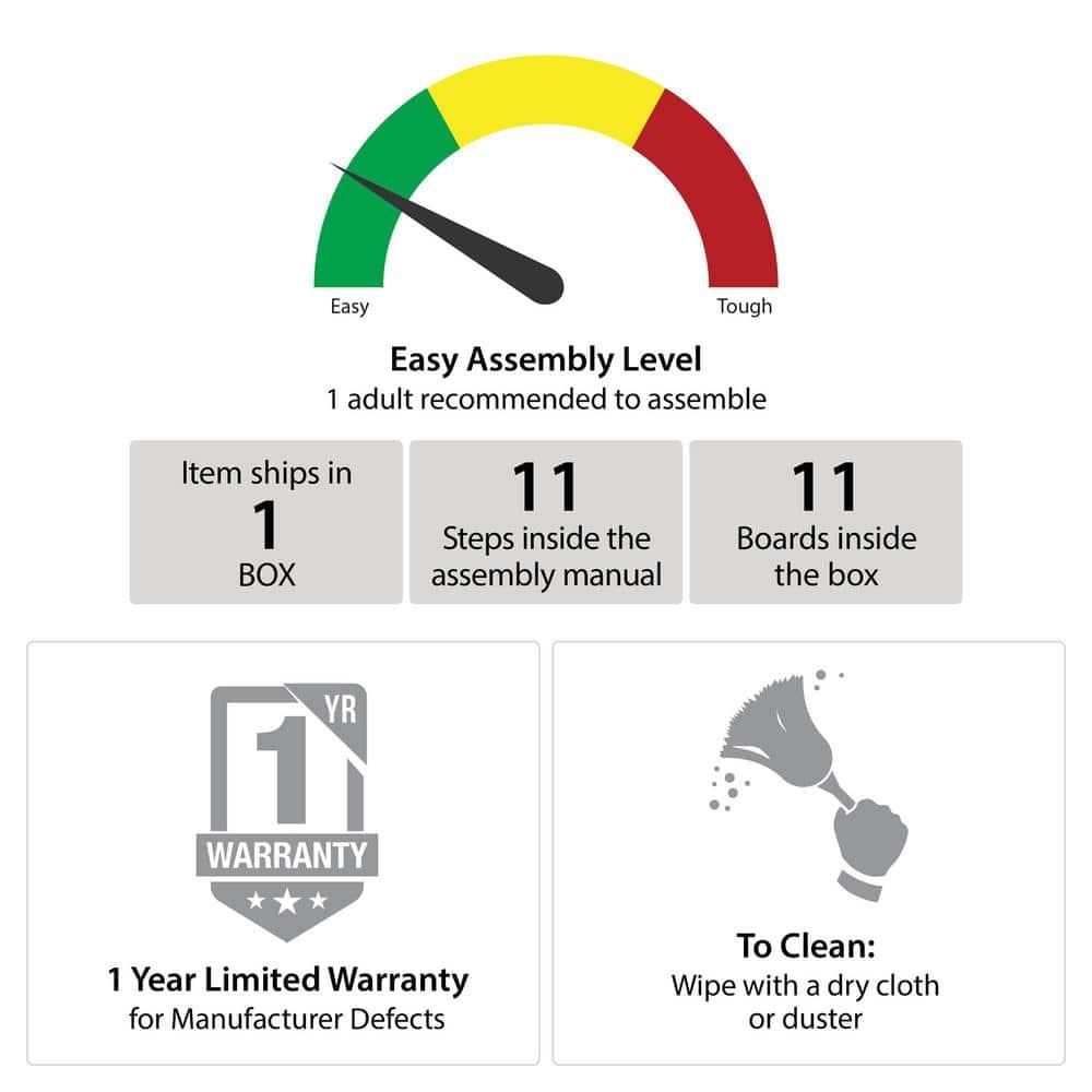 Ameriwood Home BrEZ Build Collection Pearce Nightstand with Drawer, White