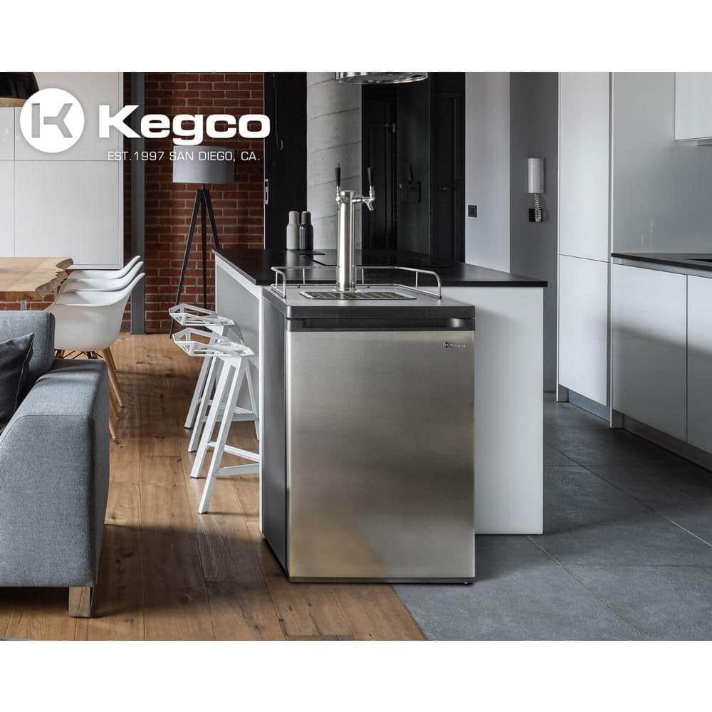 Kegco Kegco 5.6 Cubic Feet Dual Tap Freestanding Kegerator with Adjustable Temperature