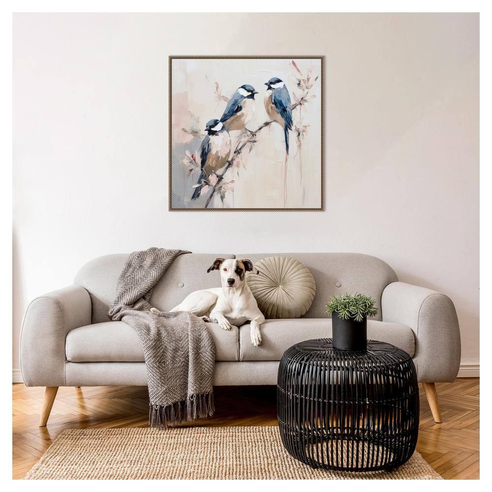 Amanti Art 30"x30" Elegant Bird Silhouettes I by Lazar Studio Framed Canvas Wall Art Print