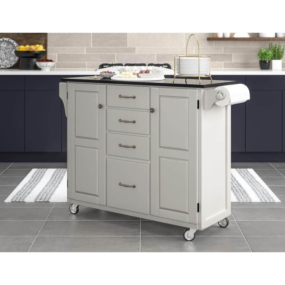 Homestyles Create-a-Cart Wood Rolling Kitchen Cart in Off White