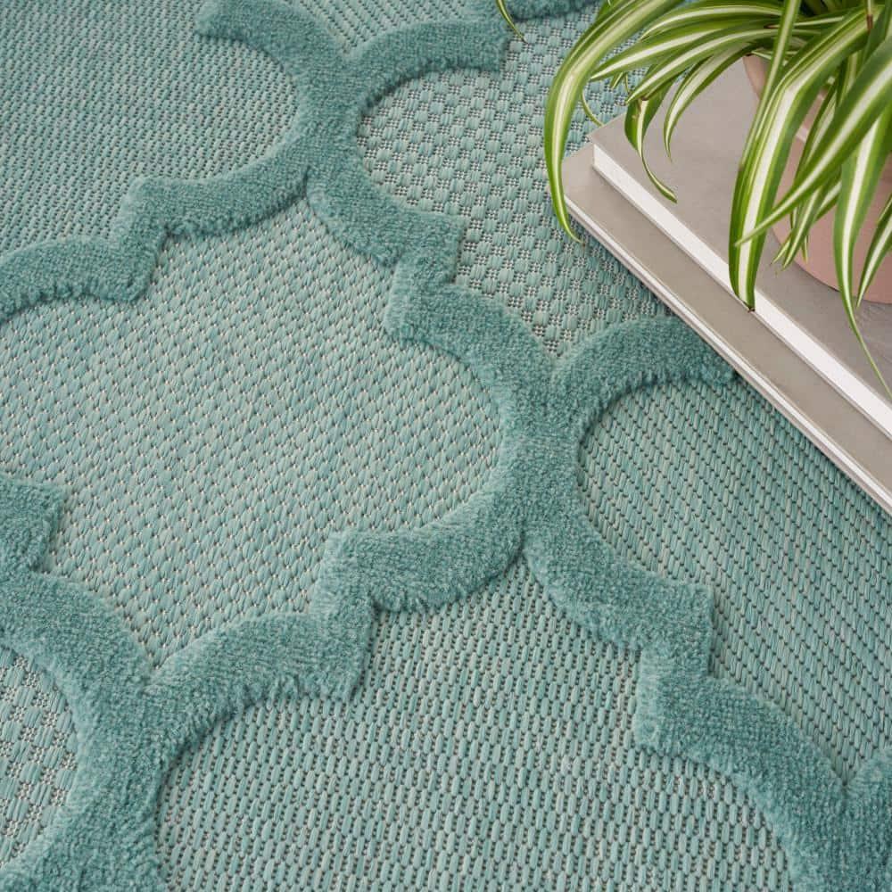 Nourison Easy Care 8' x 10' Aqua/Teal Indoor/Outdoor Rug