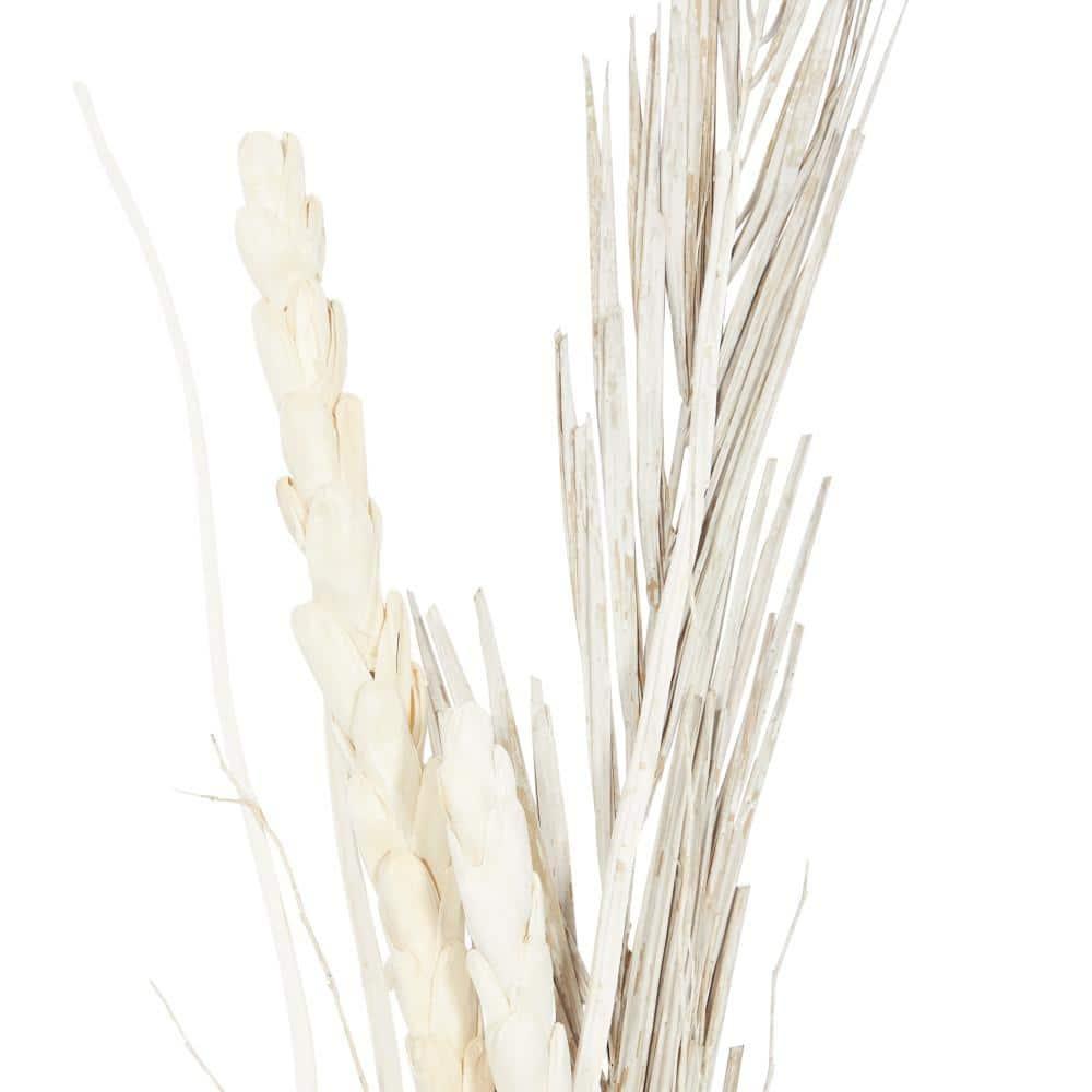 DecMode Farmhouse Dried Floral Natural Foliage Set of 2, 7"W x 56"H, with Brown, White and Beige Finish