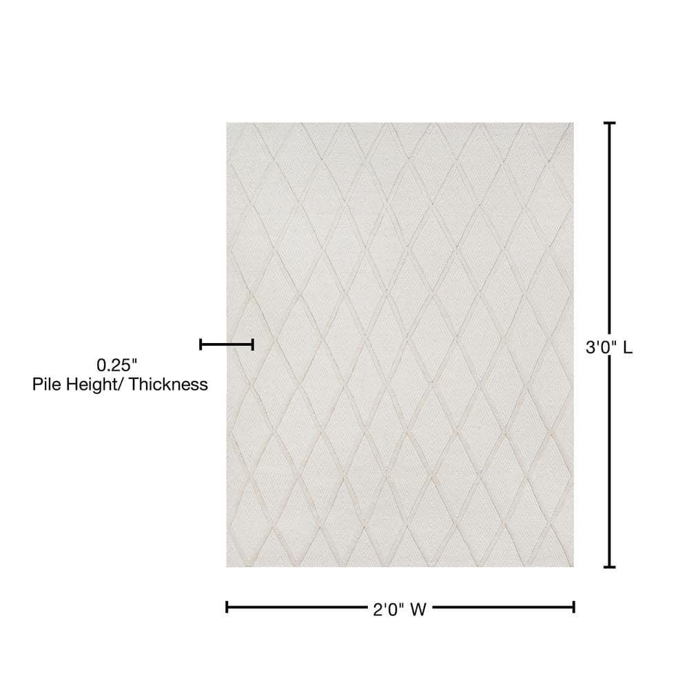 Langdon Geometric Handmade Flatweave Wool Beige Area Rug