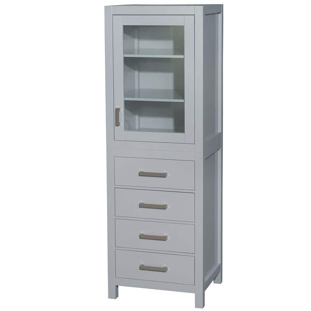 Wyndham Collection Sheffield Solid Wood Freestanding Linen Cabinet