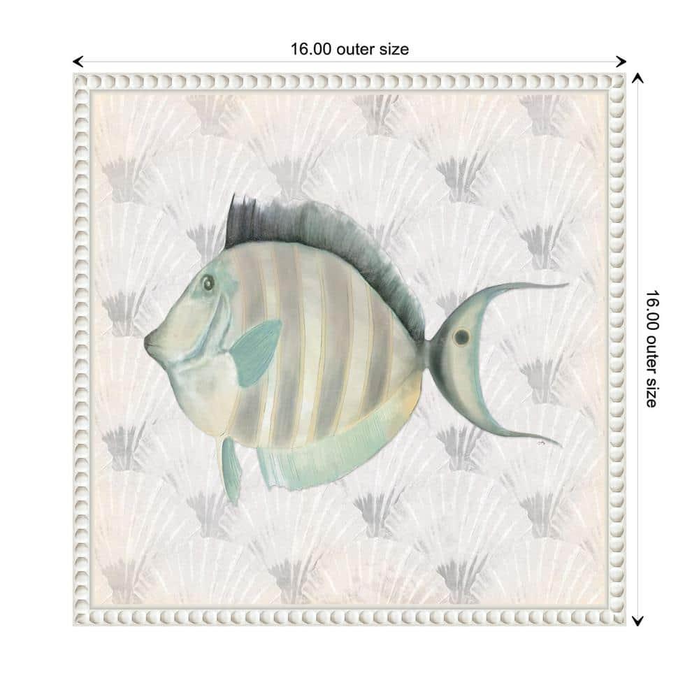 Amanti Art 16"x16" Neutral Vintage Fish I by Elizabeth Medley: Earth Tones, Wall Canvases, Polystyrene Frame