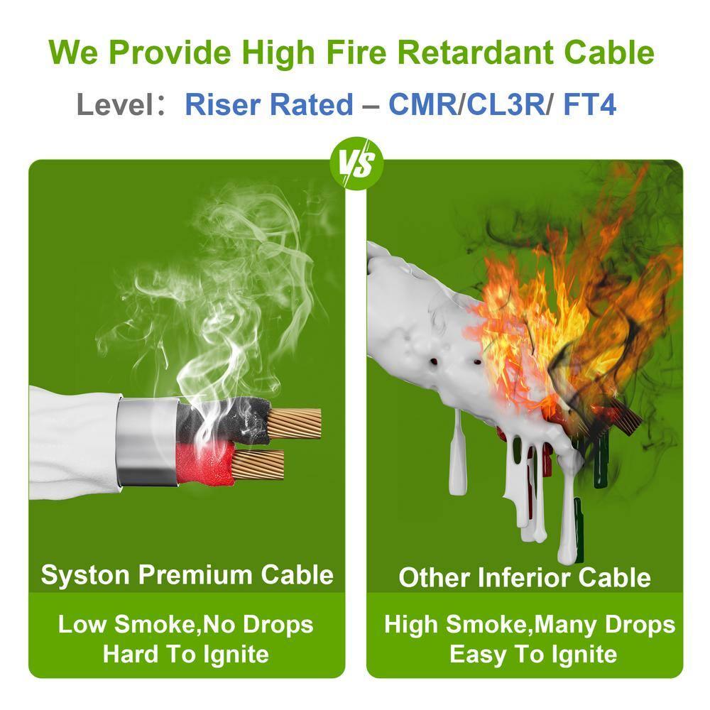 SYSTON 18/2 Fire Security Burglar Station Sound Alarm Control Cable Wire, Riser-Rated CMR/CL3R Shielded 100% Copper Stranded UL/ETL,UV Resistant RoHS for Indoor/Outdoor Low Voltage Applications Use