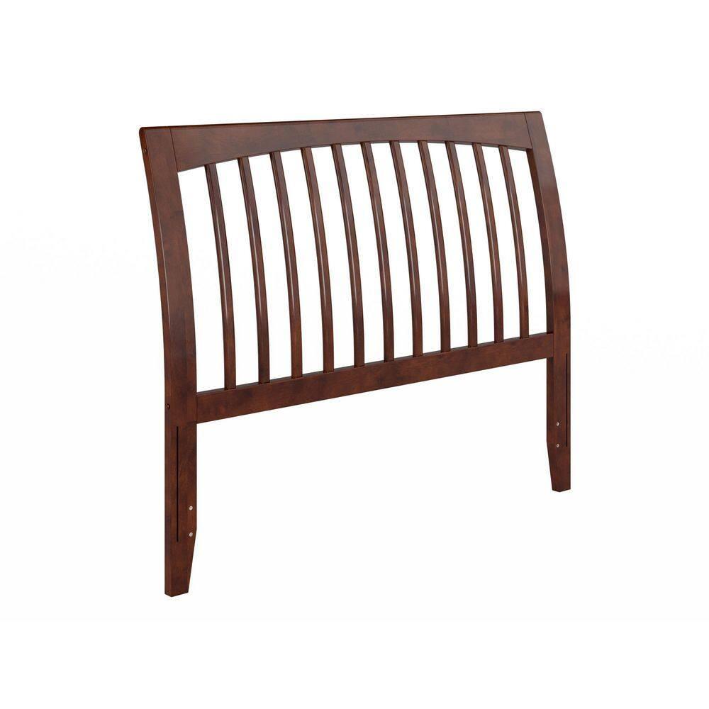 Solid Wood Slat Headboard - Sleigh Design Bed Frame - Walnut Finish - Full, Queen, King Sizes