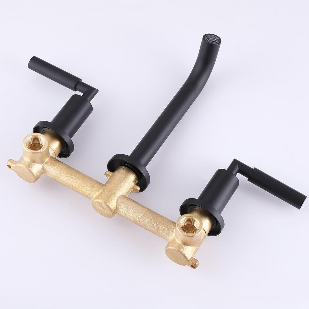 10.08" Widespread Bathroom Faucet 3 Hole, 2-handle Bathroom Sink Faucet with Drain Assembly