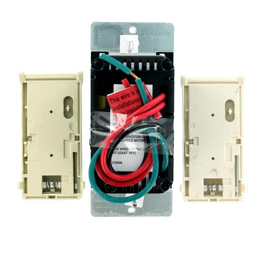 White Dual Rocker Slide Fan Speed Control Switch