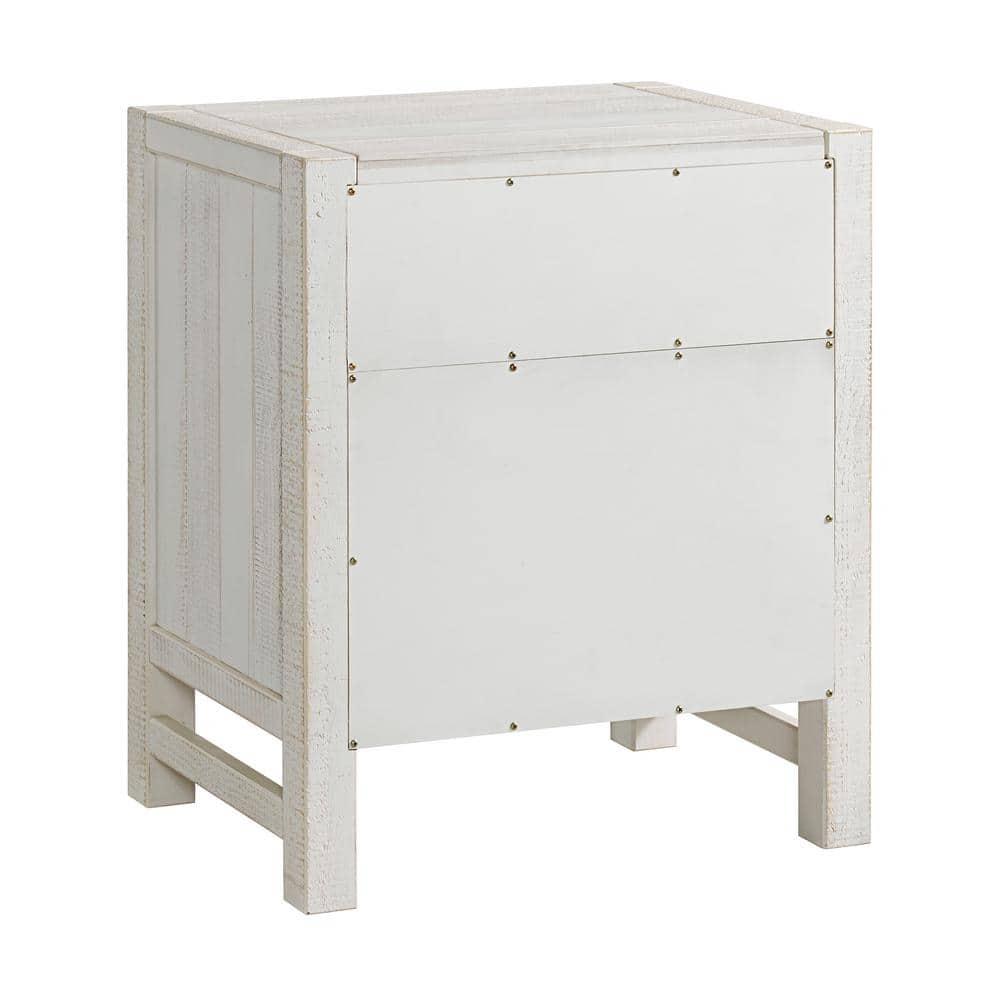 Windsor 22"W Weathered Beachhouse Farmhouse Industrial Bohemian Style Nightstand With 2 Drawers