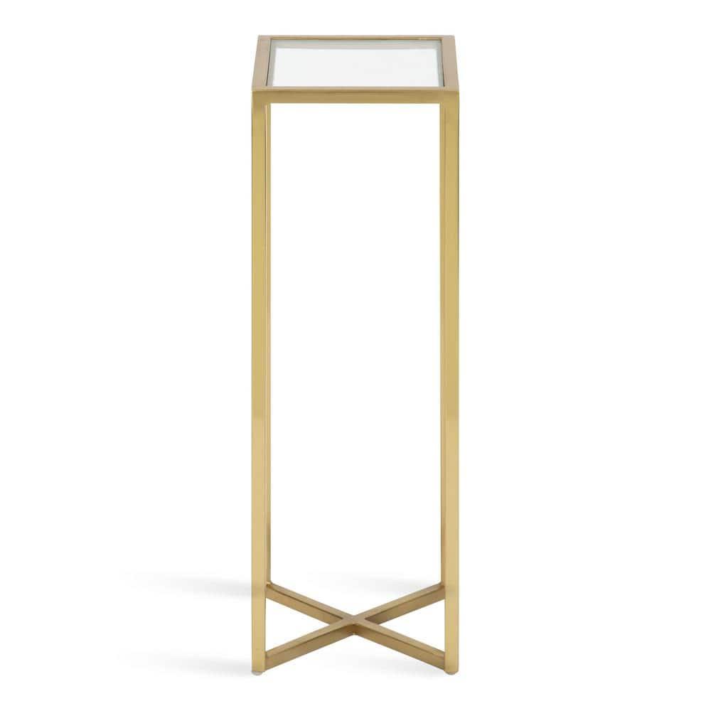 Kate and Laurel Jaspur Square Metal Drink Table, 7x7x21, Gold