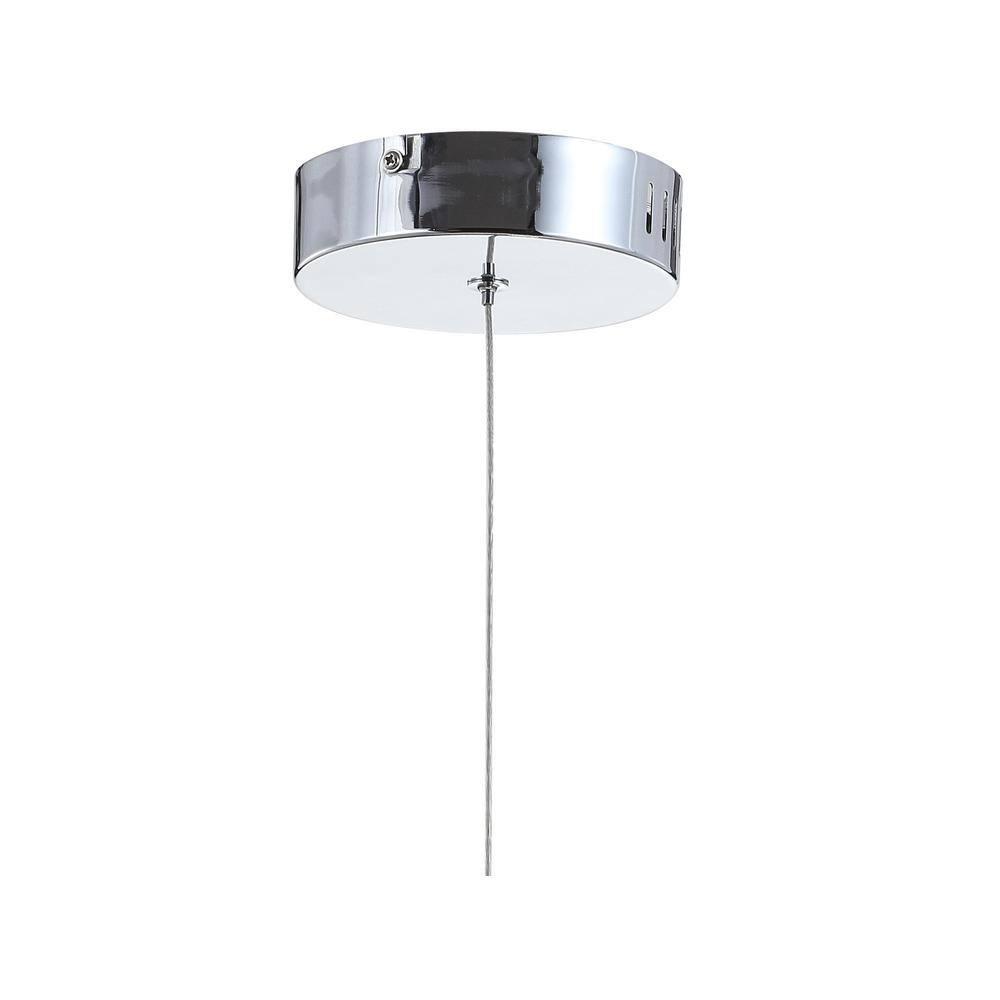 JONATHAN  Y Alain 5" Adjustable Cascading Metal Integrated Cluster Glam Chrome/White Transitional Cone Integrated LED Mini Hanging Pendant light