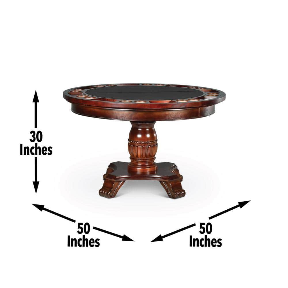 Tournament Black Top Poker Game Table in Cherry Finish