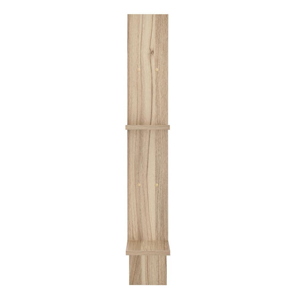 Danya B. 40" x 24" Cantilever Cubby Wall Shelf Chestnut: Mid-Century Modern Style, Laminated MDF, Iron Hardware