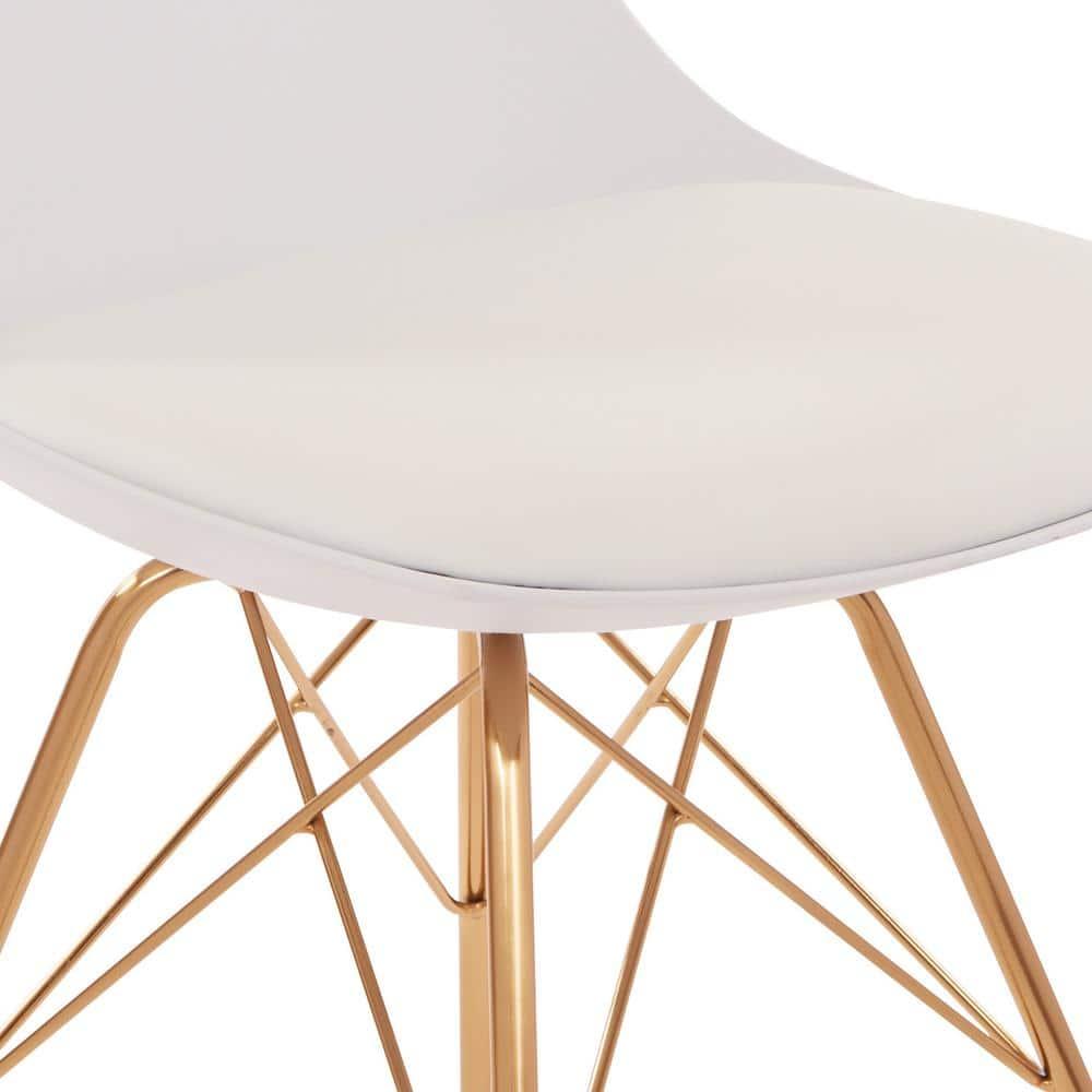 OSP Home Furnishings Oakley Chair White : Polyurethane Upholstery, Metal Legs, Armless Design, 200 lbs Capacity