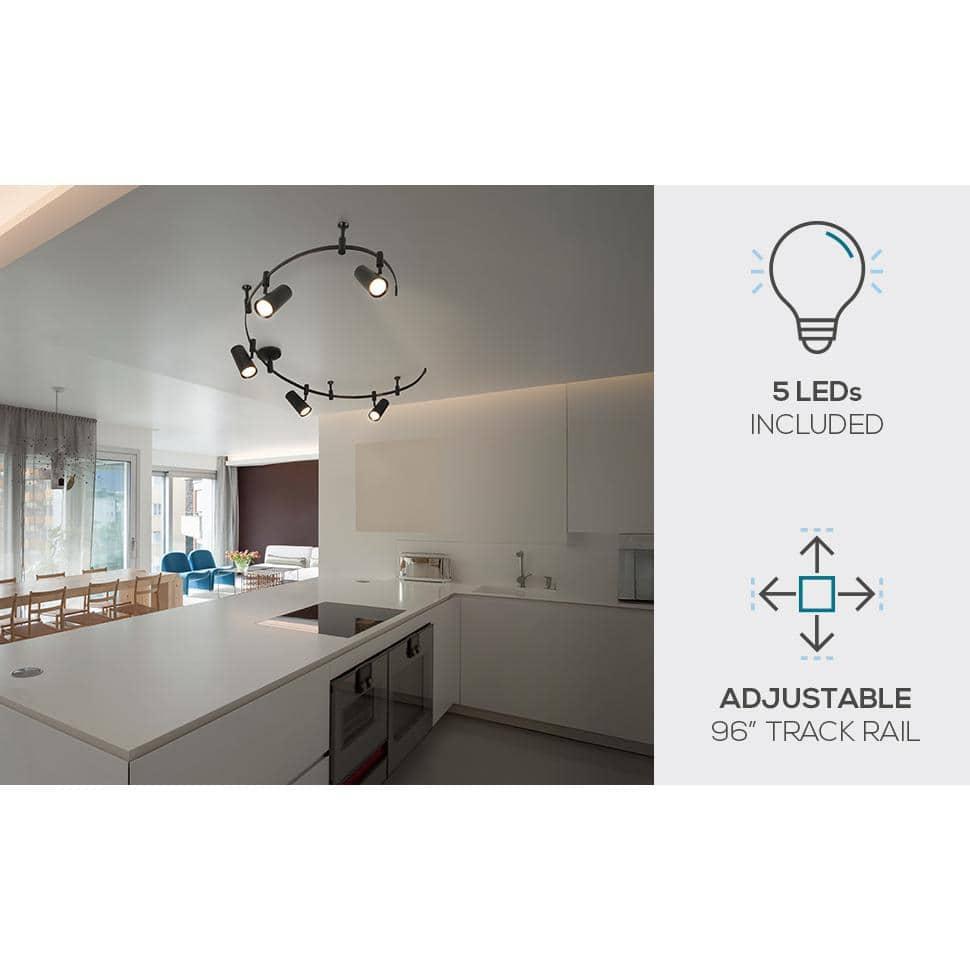 Ellipse 5-Light LED Flex Track - Black