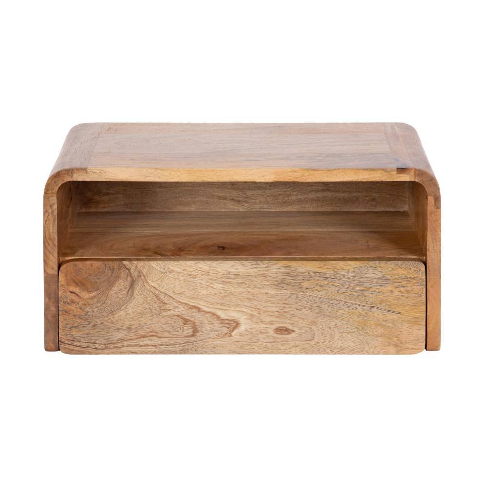 Kate and Laurel Kato Rectangle Wood Floating Side Table, 18x10x9, Natural
