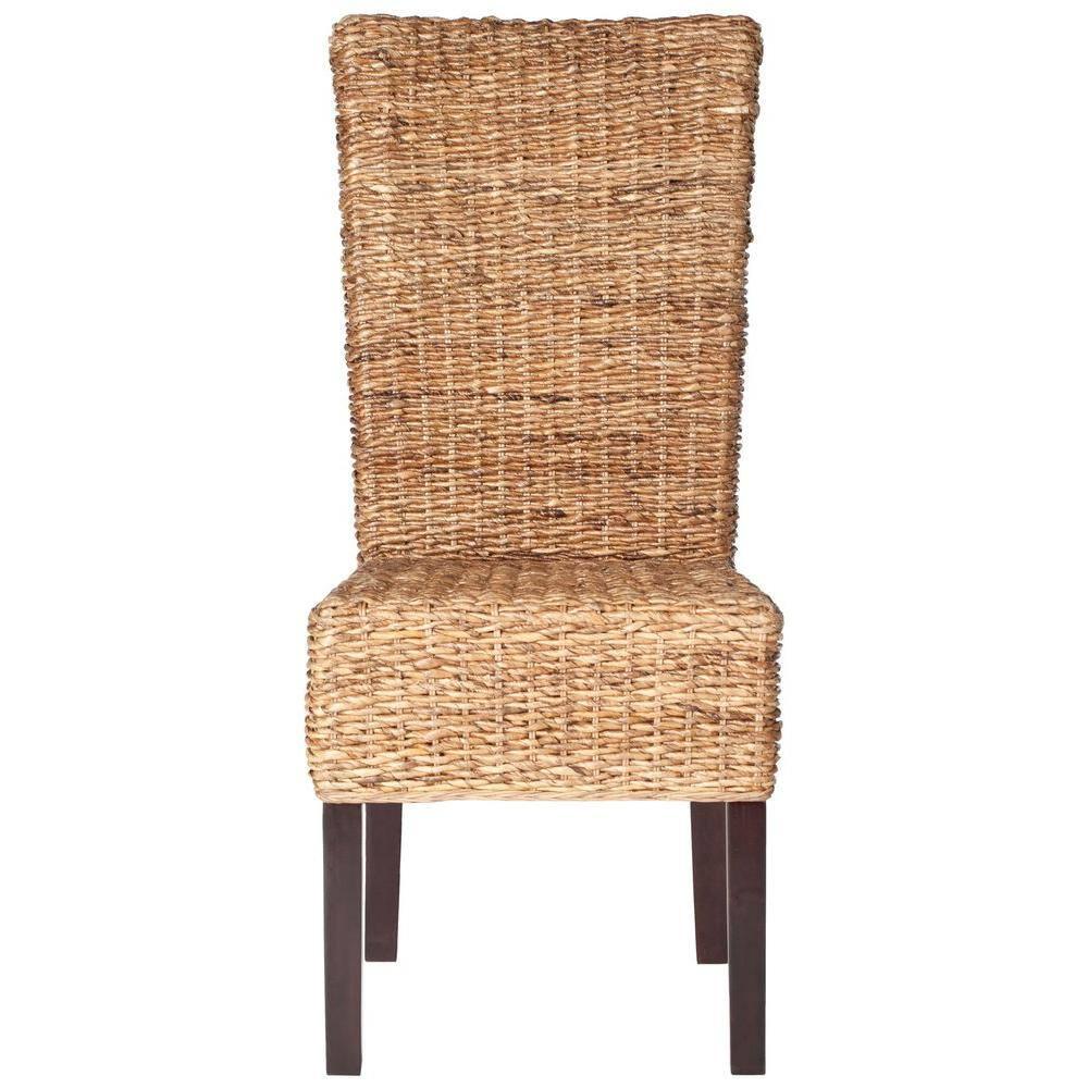 Kiska 18" H Rattan Side Chair (Set of 2) - FOX1021 - Dark Brown - Safavieh Couture