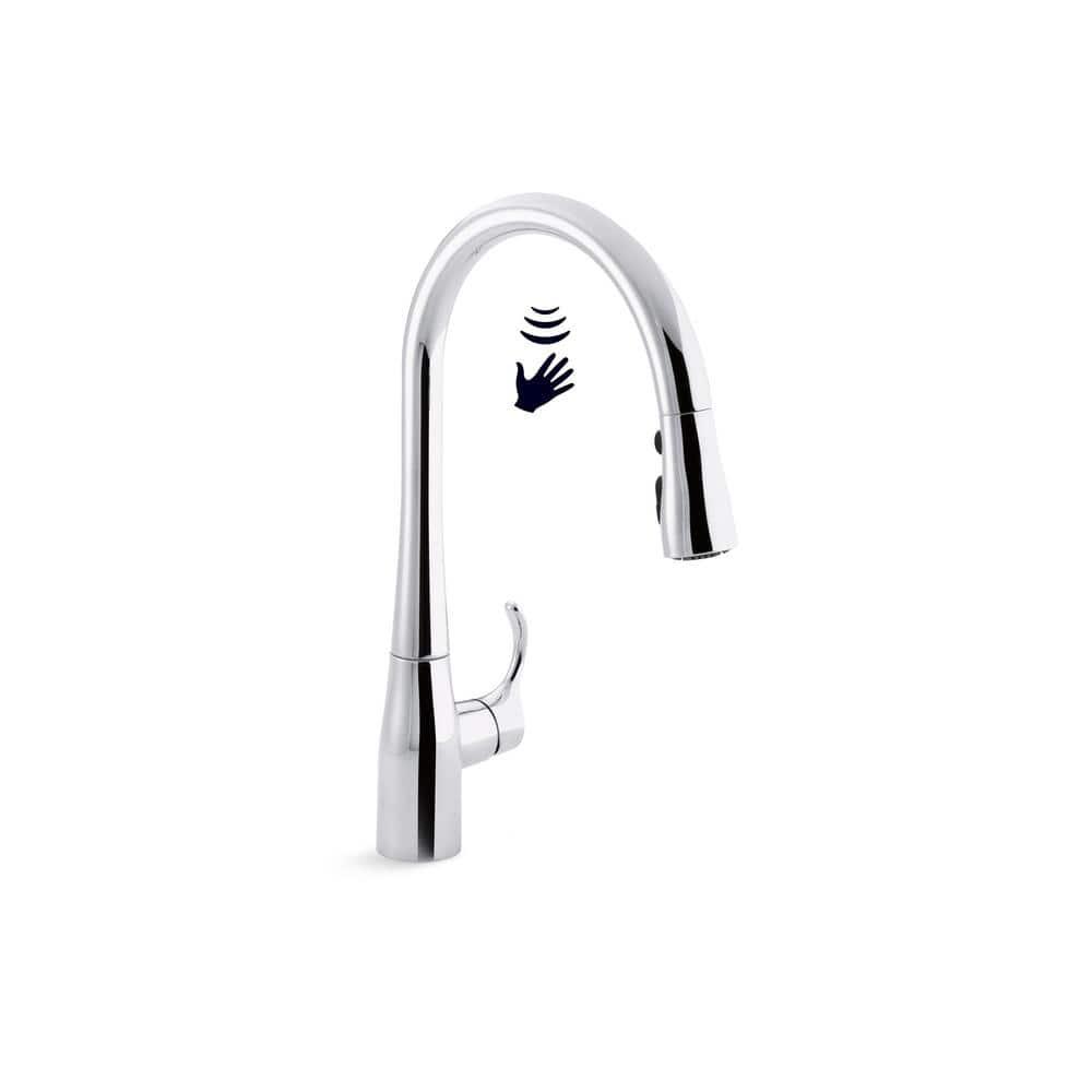 Simplice Touchless Pull-Down Kitchen Sink Faucet with Three-Function Sprayhead