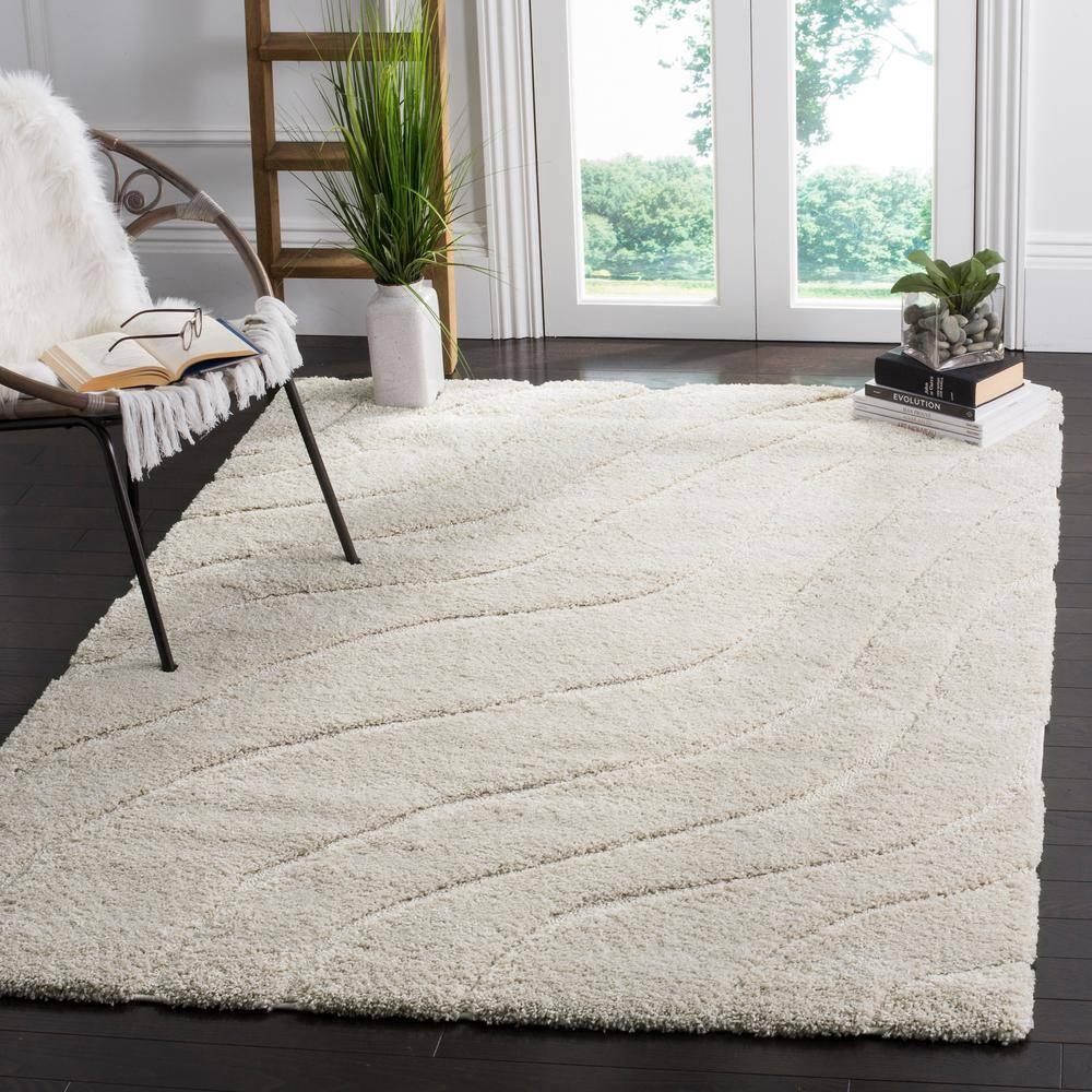 Florida Shag SG472 Power Loomed Indoor Area Rug - Creme/Creme - 8'x10' - Safavieh.