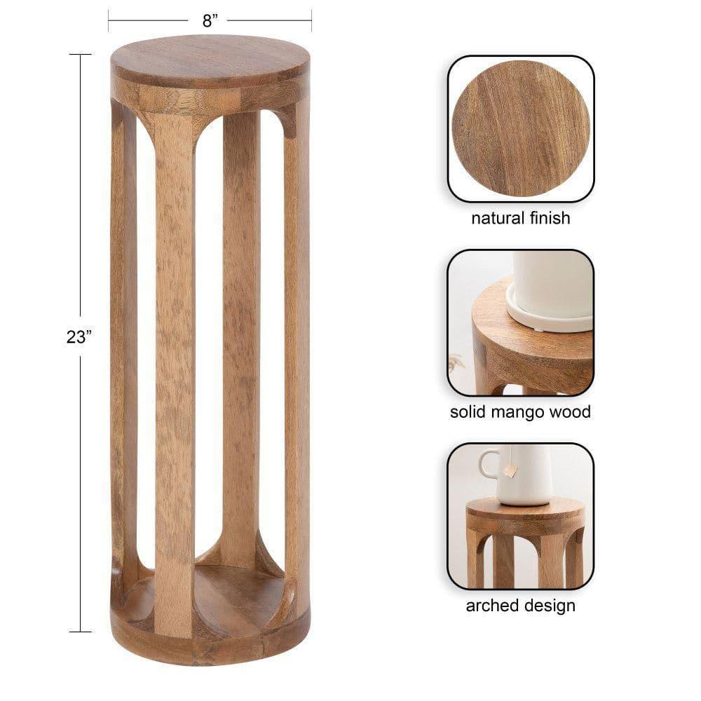 Kate and Laurel Dahl Round Wood Drink Table, 8x8x23, Natural