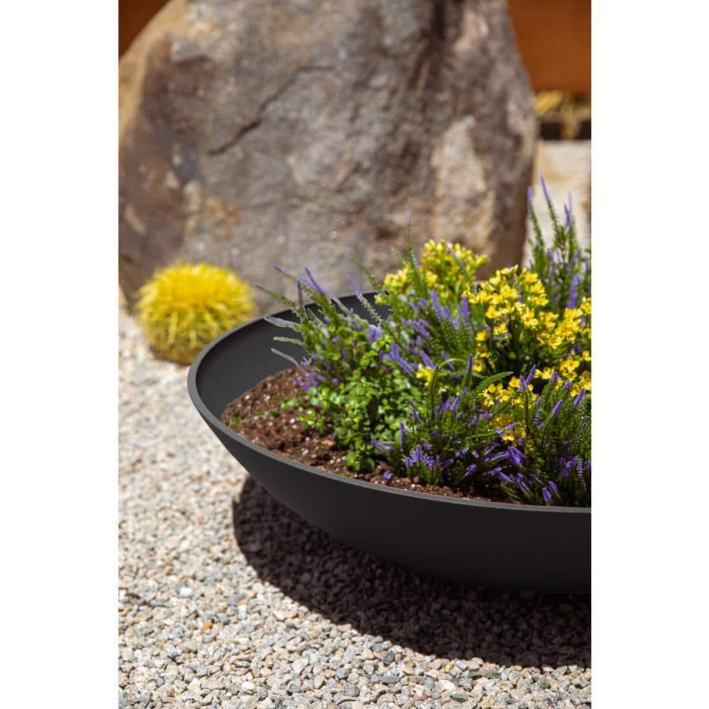Veradek Mason Series Lane Bowl 32" Plastic-Stone Planter 2-Pack Black