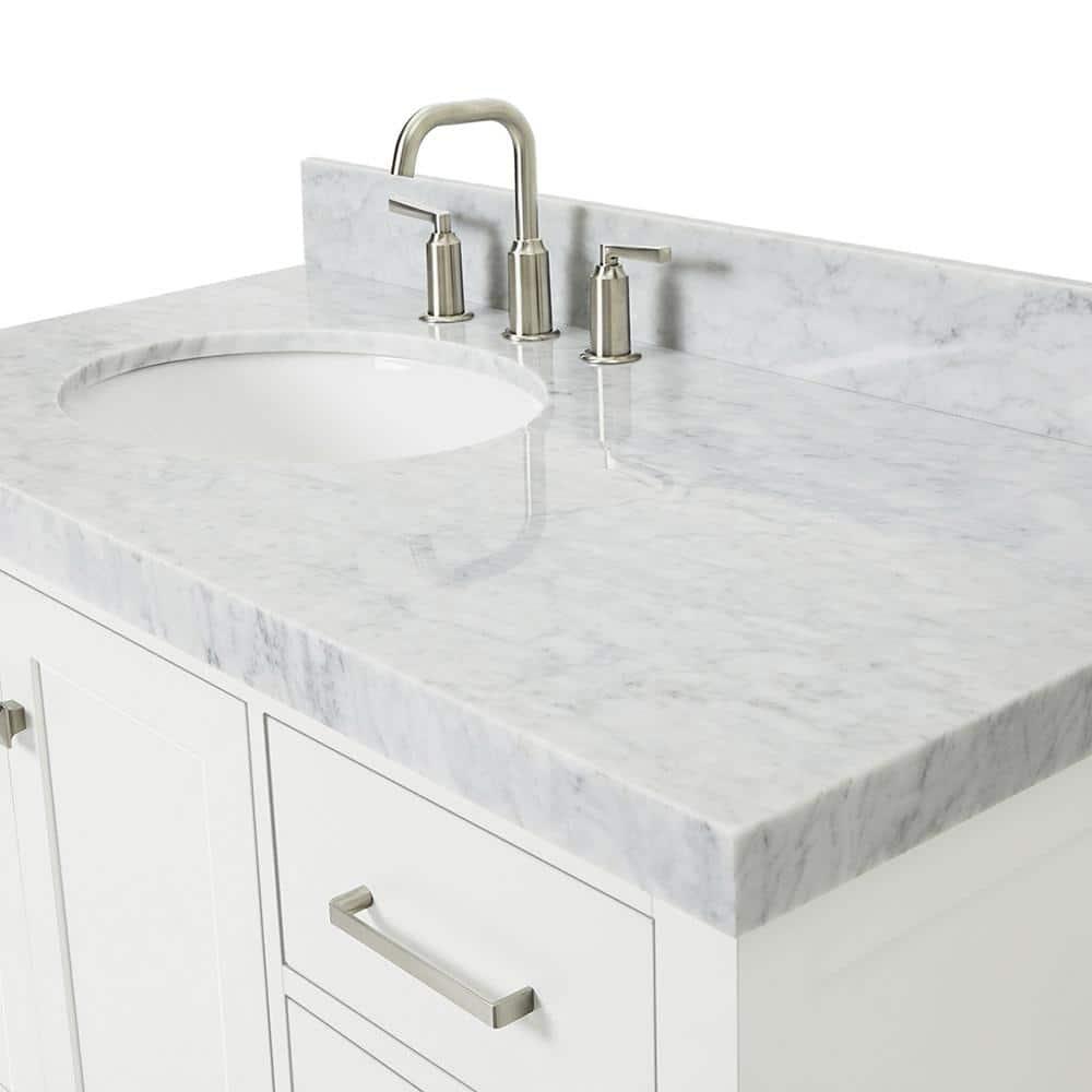Cambridge 42'' Single Bathroom Vanity with Carrara Marble Top