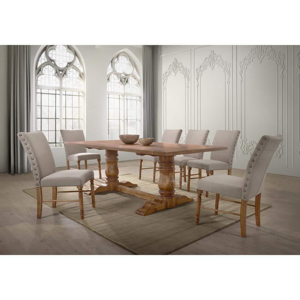 Best Master Ellen Dining Side Chair in Antique Natural Oak (Set of 2)