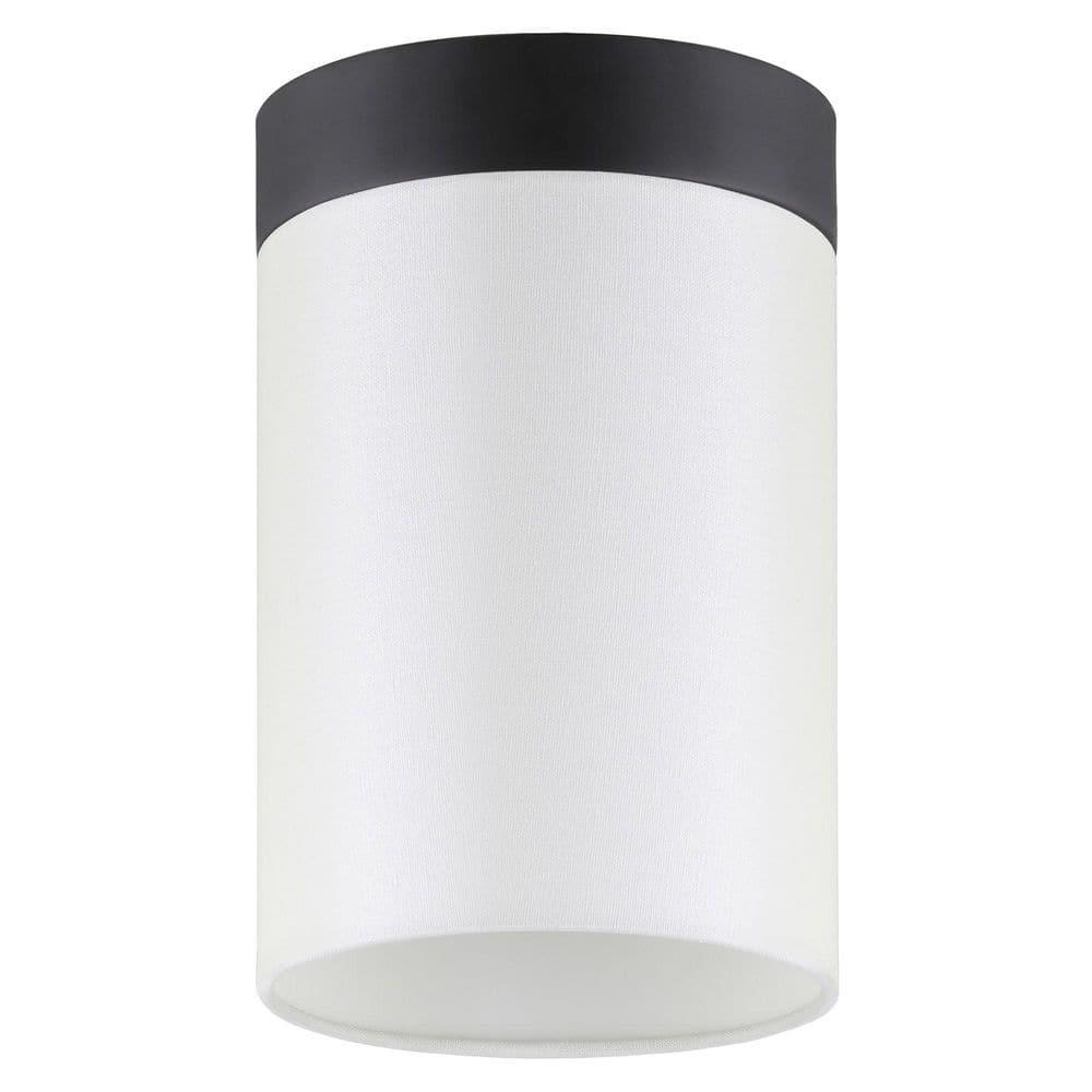 Evelyn&Zoe 6" Blackened Bronze Metal/Fabric Semi Flush Mount
