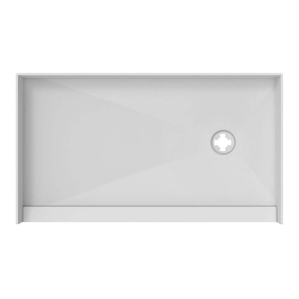 DreamLine DTP-1136602 TilePrime 36" D x 60" W x 3" H Single Threshold Shower Base, Right Drain